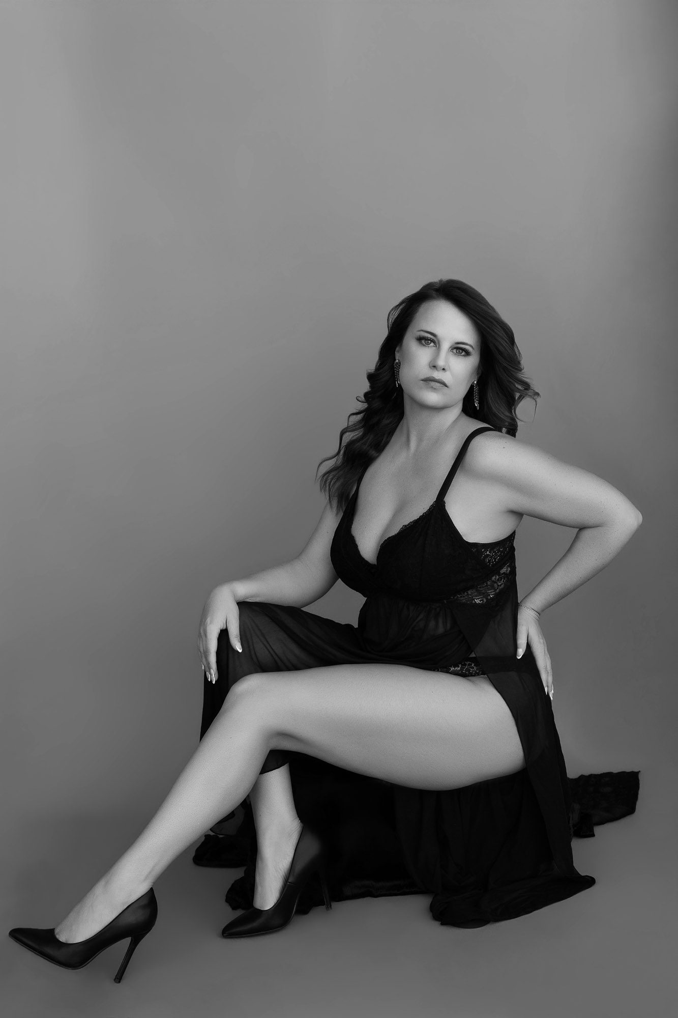 Boudoir glamour portrait of woman